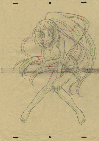 "When They Cry" (Higurashi) - Hanken Sketch - Extremely Rare - Shion/Mion swimsuit
