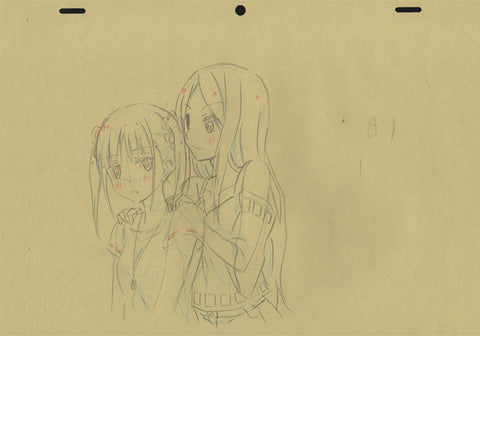 "Sakura Trick" -  Kotone and Shizuku? - 32 genga/douga sketch set