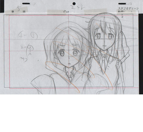 "Sakura Trick" - Haruka & Yuu - 8 genga/douga sketch set